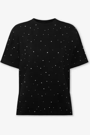 MOST WANTED Rhinestone Oversized Tee Zwart
