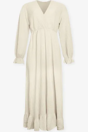 MOST WANTED Mousseline Maxi Ruffle Dress Zand