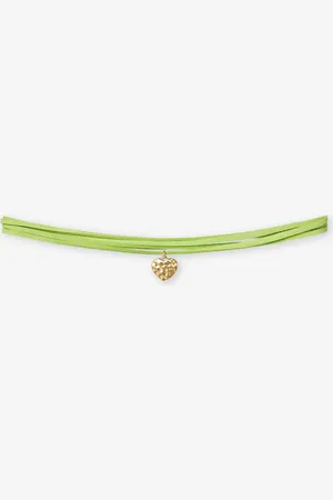MOST WANTED Hammered Heart Choker Cord Groen