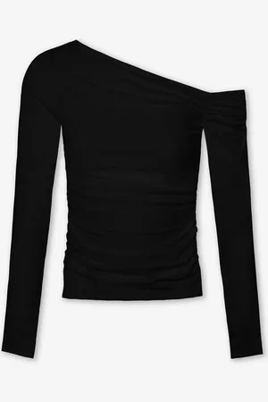 MOST WANTED Tamar Off Shoulder Ruched Top Zwart