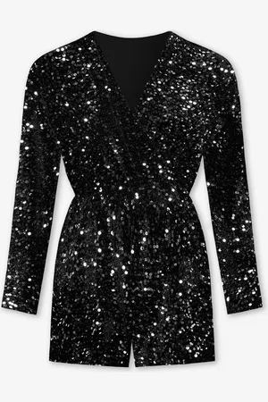 MOST WANTED Velvet Sequin Playsuit