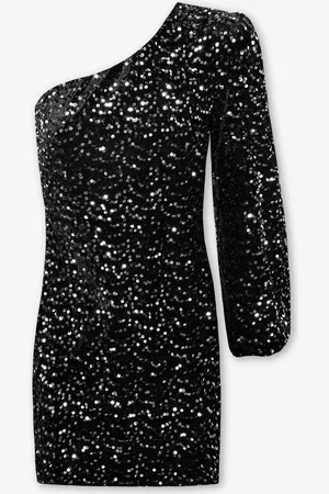MOST WANTED Velvet Sequin One Sleeve Dress