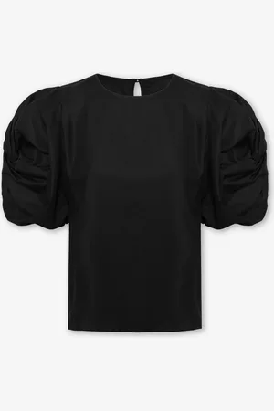MOST WANTED Knotted Puff Sleeve Top Zwart