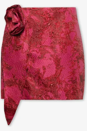 MOST WANTED Senna Rose Jacquard Skirt Bordeaux