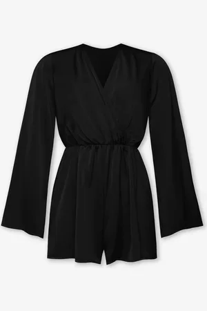 MOST WANTED Satin Playsuit Zwart