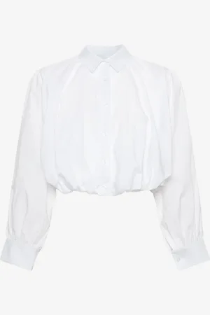 MOST WANTED Bubble Hem Poplin Blouse Crème