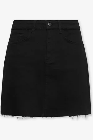 MOST WANTED Jara Denim Raw Edge Skirt