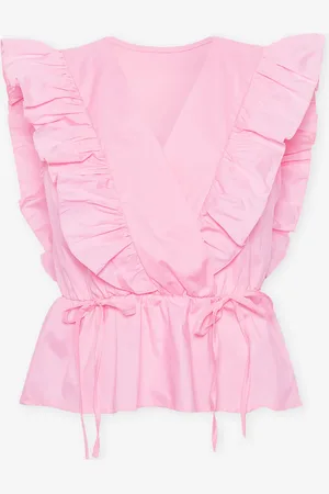 MOST WANTED Jade Sleeveless Poplin Ruffle Top