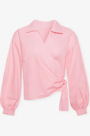 MOST WANTED Poplin Wrap Knot Blouse