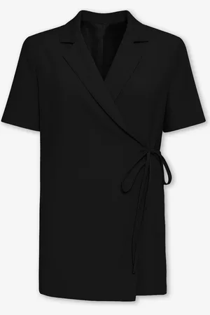 MOST WANTED Zoey Wrap Up Short Sleeve Blazer Dress