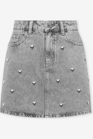 MOST WANTED Heart Stud Denim Skirt