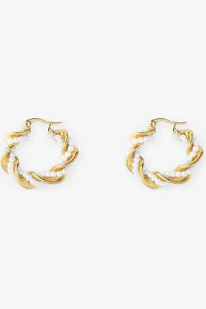 MOST WANTED Twisted Pearl Hoop Earrings