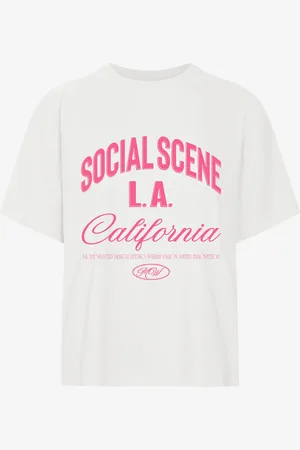 MOST WANTED Social Scene California Oversized Tee Crème