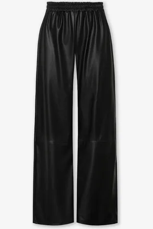 MOST WANTED Leather Wide Leg Pants Zwart
