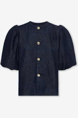 MOST WANTED Denim Puff Sleeve Blouse