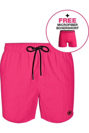 Muchachomalo Heren Zwembroek Roze + Gratis Microfiber boxershort