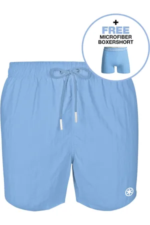 Muchachomalo Heren Zwembroek Lichtblauw + Gratis Microfiber boxershort