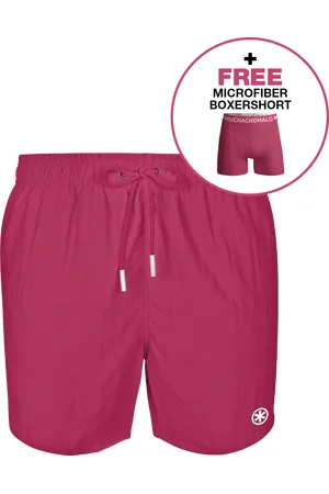 Muchachomalo Heren Zwembroek Roze + Gratis Microfiber boxershort