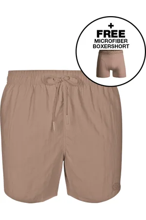 Muchachomalo Jongens Zwembroek Bruin + Gratis Microfiber boxershort