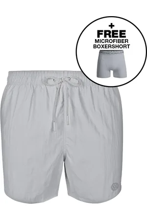 Muchachomalo Heren Zwembroek Grijs + Gratis Microfiber boxershort