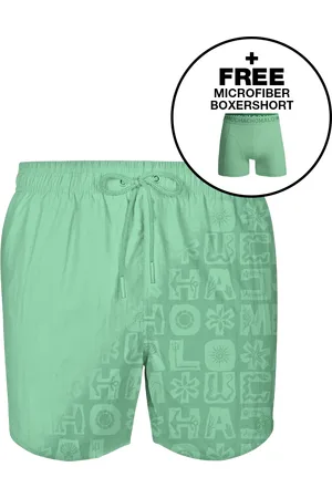 Muchachomalo Jongens Zwembroek Print Groen + Gratis Microfiber boxershort