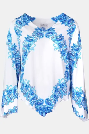 MUCHO GUSTO Blouse Genua Wit met Paisley Print