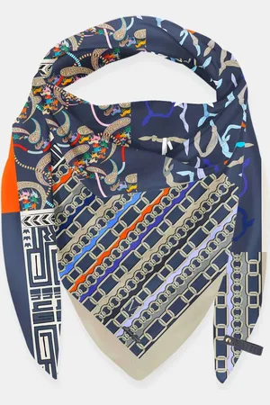 MUCHO GUSTO ® Zijden Sjaal St. Tropez Patchwork met Kettingen