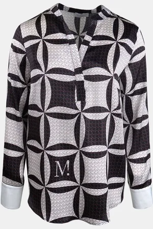 MUCHO GUSTO ® Blouse Monza Zwart Wit Mini Paisley