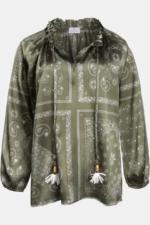 MUCHO GUSTO ® Blouse Milano Groen Paisley Met Kwastje