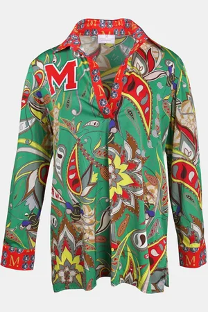 MUCHO GUSTO ® Blouse Livorno Tijger Paisley Groen Rood