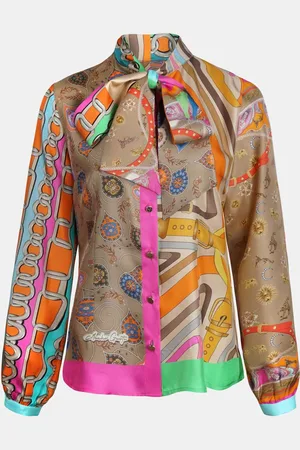 MUCHO GUSTO ® Blouse St. Tropez Oranje Fuchsia Riem