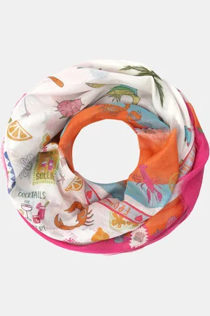 MUCHO GUSTO ® Sjaal Sicilia Roze Oranje Strand Vibe Print