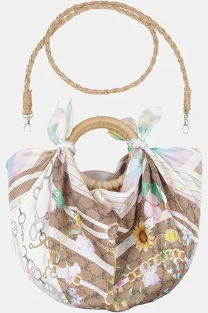 MUCHO GUSTO ® Tas Met Opgebonden Sjaal Ketting Zonnebloemprint