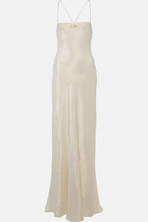 Miu Miu Logo silk-blend lamÃ© gown