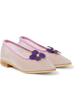 PèPè Floral-appliquÃ© mesh ballet flats