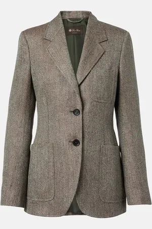 Loro Piana Eleanor chevron linen blazer