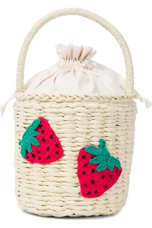 Stella McCartney Woven straw bucket bag