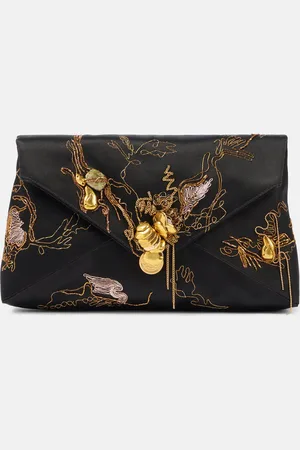 DRIES VAN NOTEN Embroidered satin shoulder bag