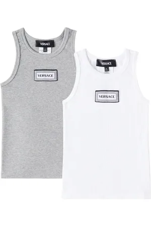 VERSACE Set of 2 cotton-blend jersey tank tops