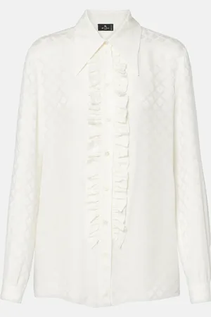 Etro Printed silk-blend satin blouse