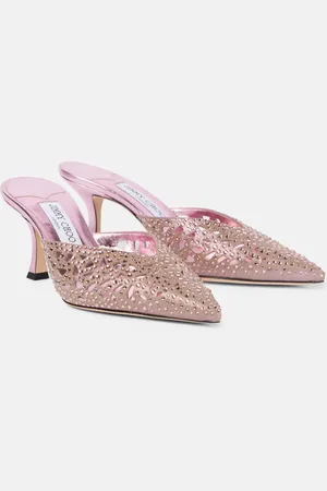 Jimmy Choo Solar 70 embellished laser-cut suede mules