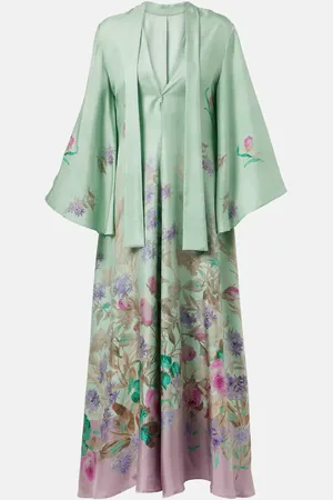 La DoubleJ Magnifico floral silk twill maxi dress