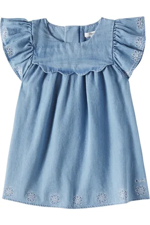 Chloé Baby embroidered chambray dress