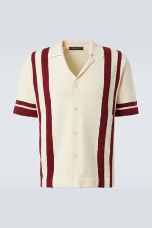 Dolce & Gabbana Striped cotton-blend terry bowling shirt