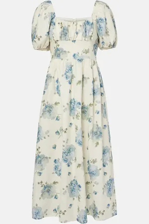 FAITHFULL THE BRAND Dalia floral linen midi dress
