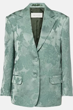 DRIES VAN NOTEN Linen-blend jacquard blazer