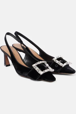 Dolce & Gabbana Embellished velvet slingback pumps