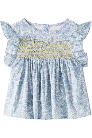 BONPOINT Fidji floral smocked cotton blouse