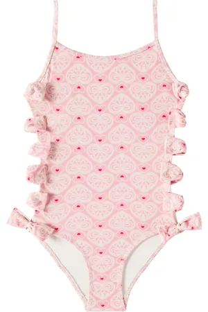Konges Sløjd Edith bow-detail printed swimsuit