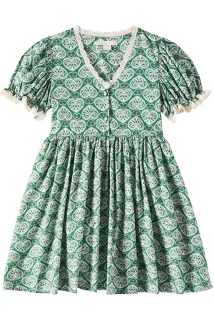 Konges Sløjd Coeur lace-trimmed printed cotton dress